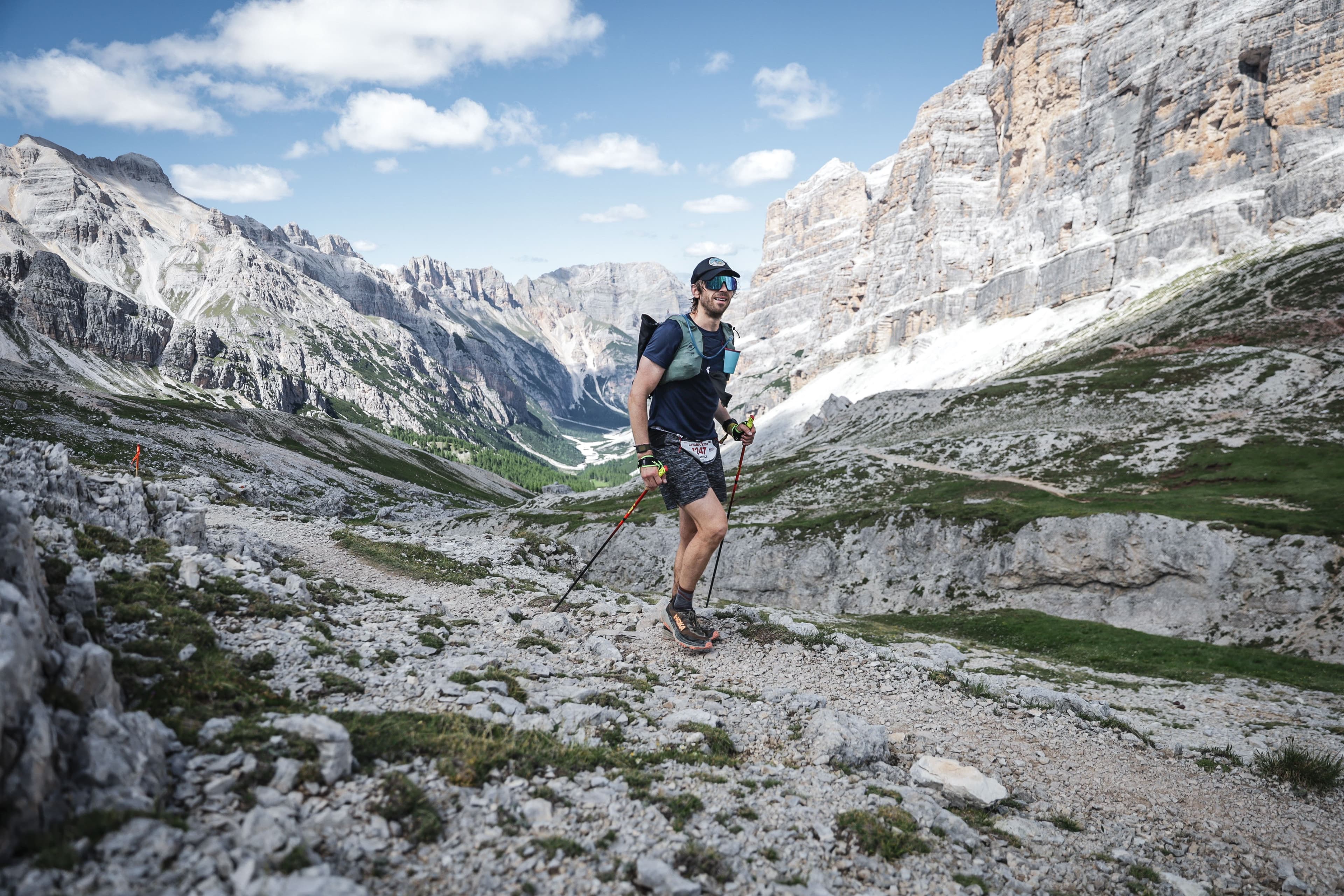 Trail runner on an alpine ridge