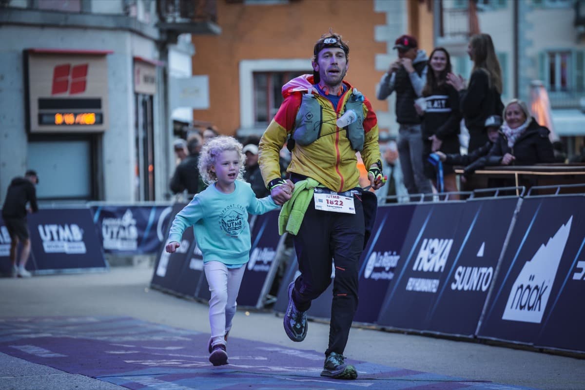 UTMB finish line crossing in Chamonix